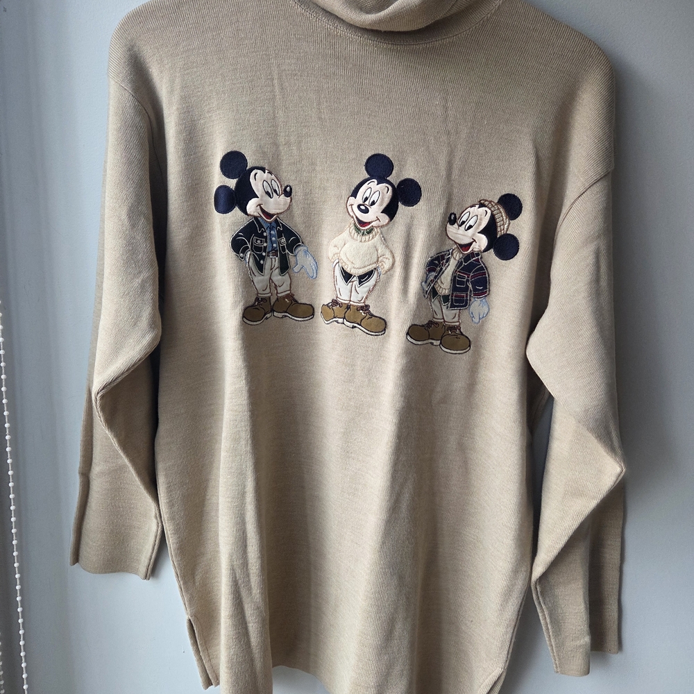 Disney Turtleneck Sweater with Mickey Mouse in Tan